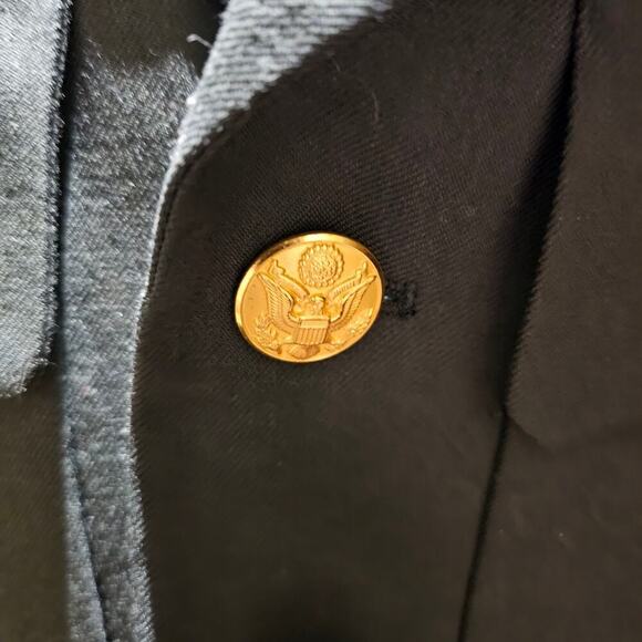 Vintage U.S. Army Dress Green Uniform Coat Jacket 38L Gold Buttons Military Issu - Picture 10 of 11